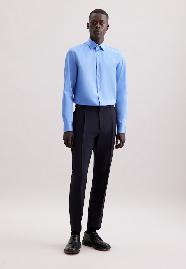 Slim Business Hemd Uni in Mittelblau |  Seidensticker Onlineshop