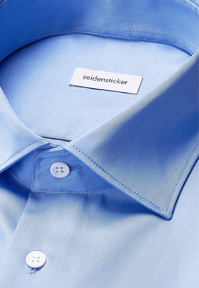 Slim Business shirt Uni in Mittelblau | Seidensticker online shop