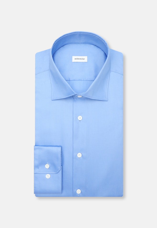Slim Business shirt Uni in Mittelblau | Seidensticker online shop