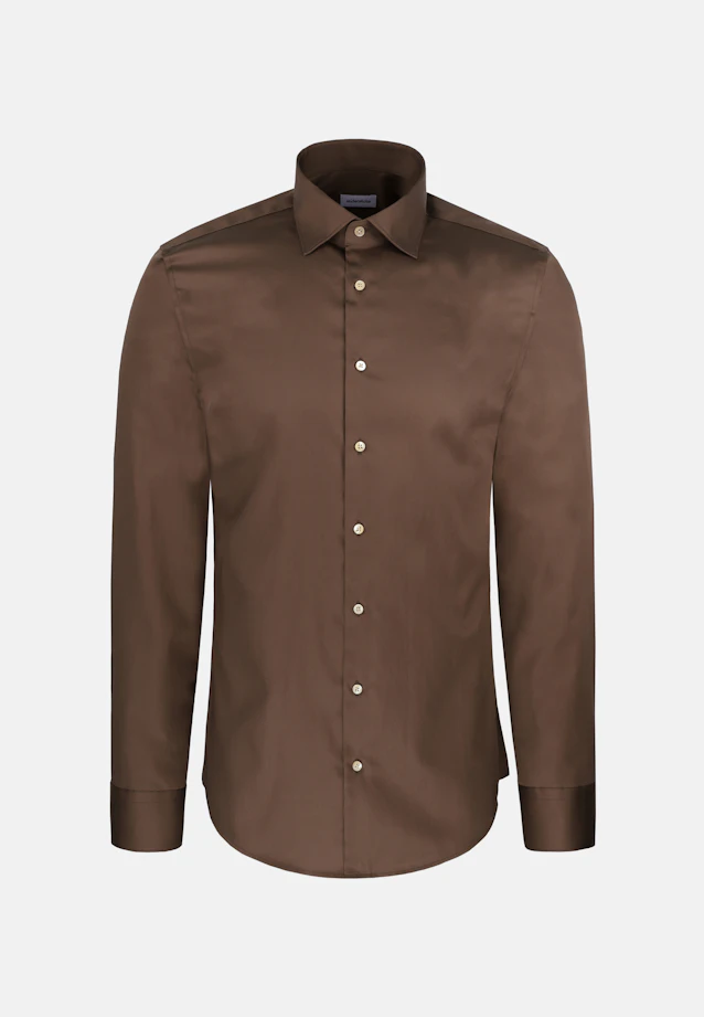 Slim Business shirt Uni in Braun |  Seidensticker Onlineshop