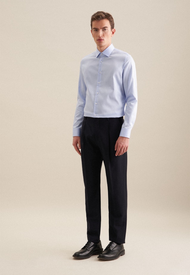 Easy-iron Satin Business Shirt in Slim with Kent-Collar in Light Blue |  Seidensticker Onlineshop