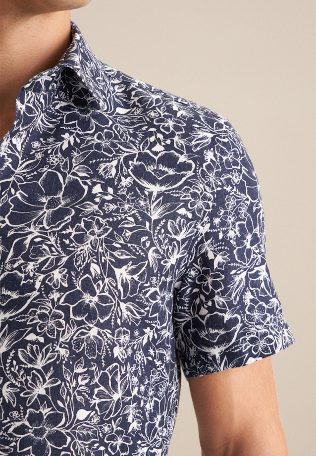 Shaped Business shirt Floral in Dark Blue |  Seidensticker Onlineshop
