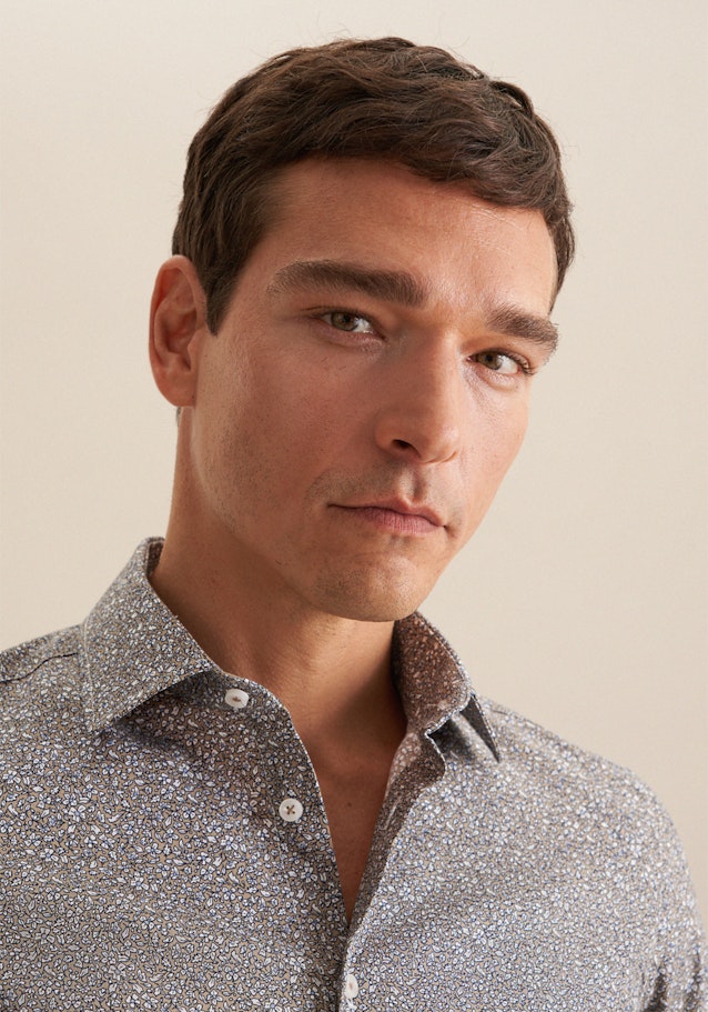Twill Business Hemd in Shaped mit Kentkragen in Braun | Seidensticker Onlineshop