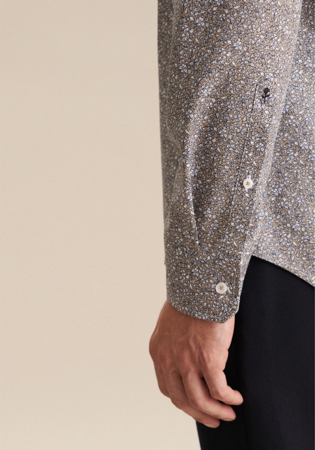 Twill Business Hemd in Shaped mit Kentkragen in Braun | Seidensticker Onlineshop