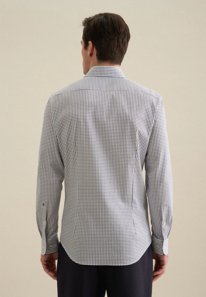 Slim Performance shirt Print in Light Blue | Seidensticker online shop