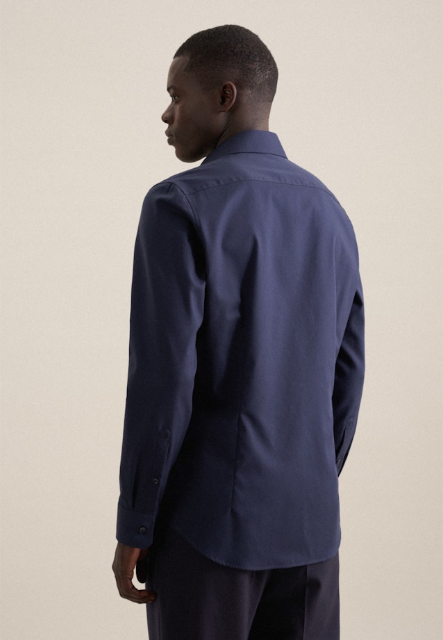 Non-iron Twill Business Shirt in Slim with Kent-Collar in Dark Blue |  Seidensticker Onlineshop