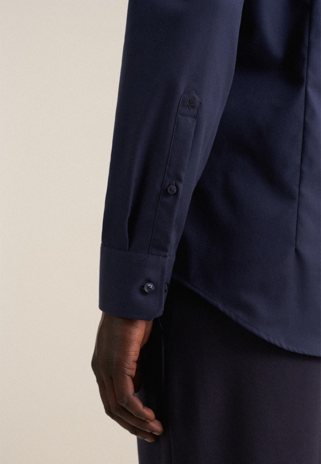 Non-iron Twill Business Shirt in Slim with Kent-Collar in Dark Blue |  Seidensticker Onlineshop