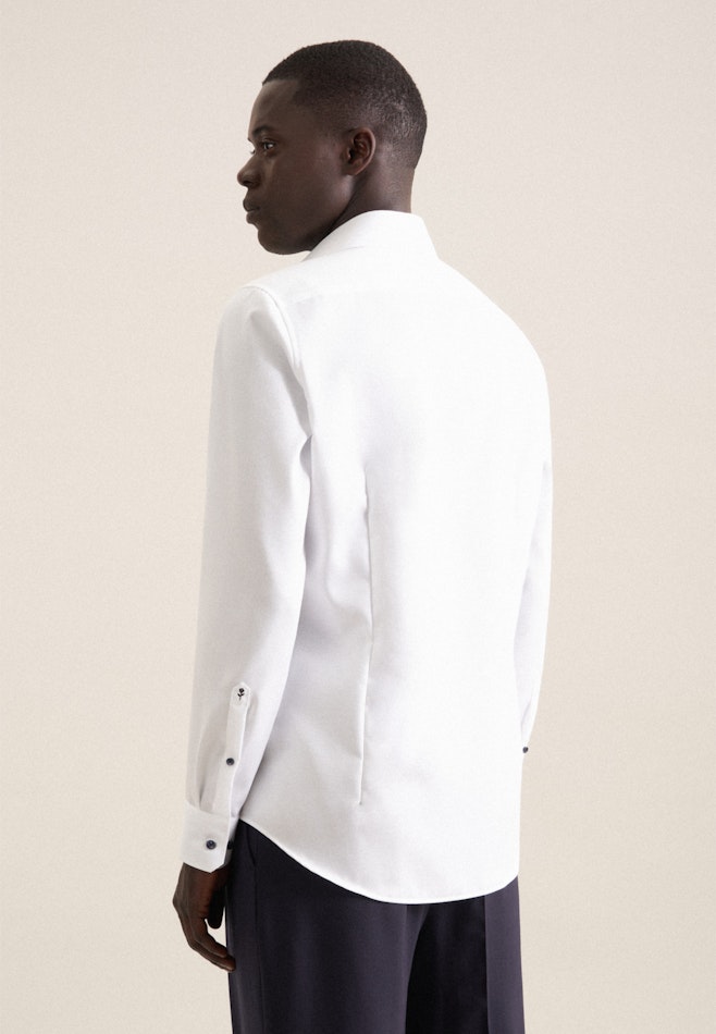 Non-iron Twill Business Shirt in Slim with Kent-Collar in White | Seidensticker online shop