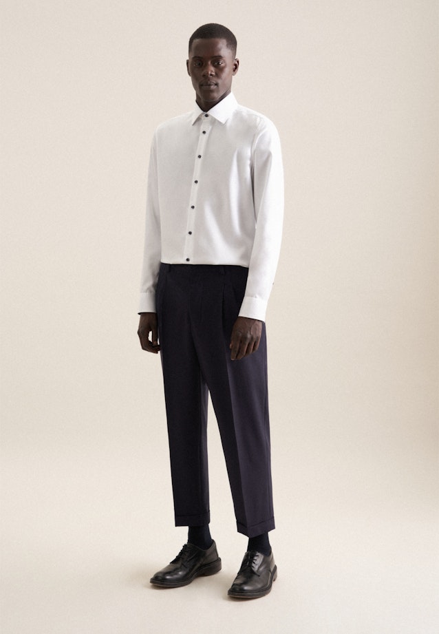 Non-iron Twill Business Shirt in Slim with Kent-Collar in White |  Seidensticker Onlineshop