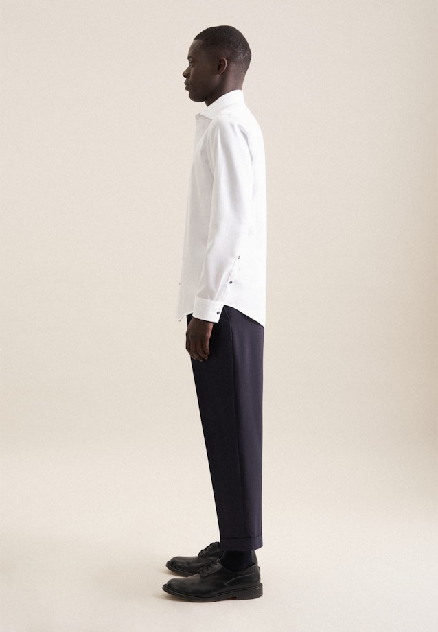 Non-iron Twill Business Shirt in Slim with Kent-Collar in White |  Seidensticker Onlineshop