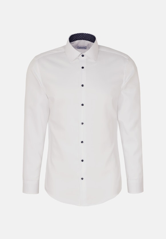 Non-iron Twill Business Shirt in Slim with Kent-Collar in White |  Seidensticker Onlineshop