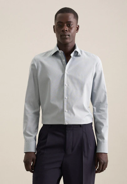 Slim Business shirt Structure in Green |  Seidensticker Onlineshop