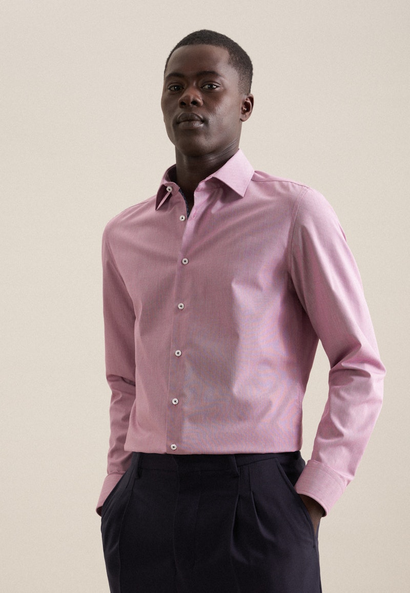 Non-iron Structure Business Shirt in Slim with Kent-Collar