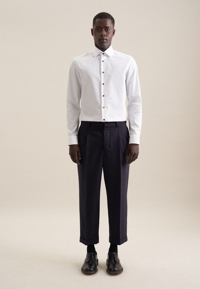 Non-iron Structure Business Shirt in Slim with Kent-Collar in White |  Seidensticker Onlineshop