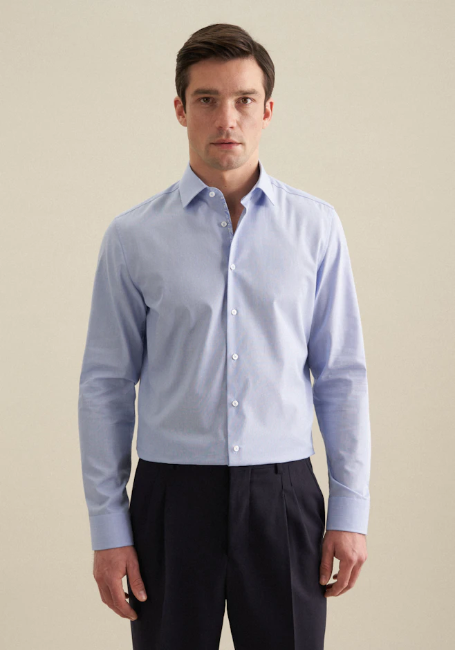 Slim Chemise d'affaires Uni dans Bleu Clair | Boutique en ligne Seidensticker