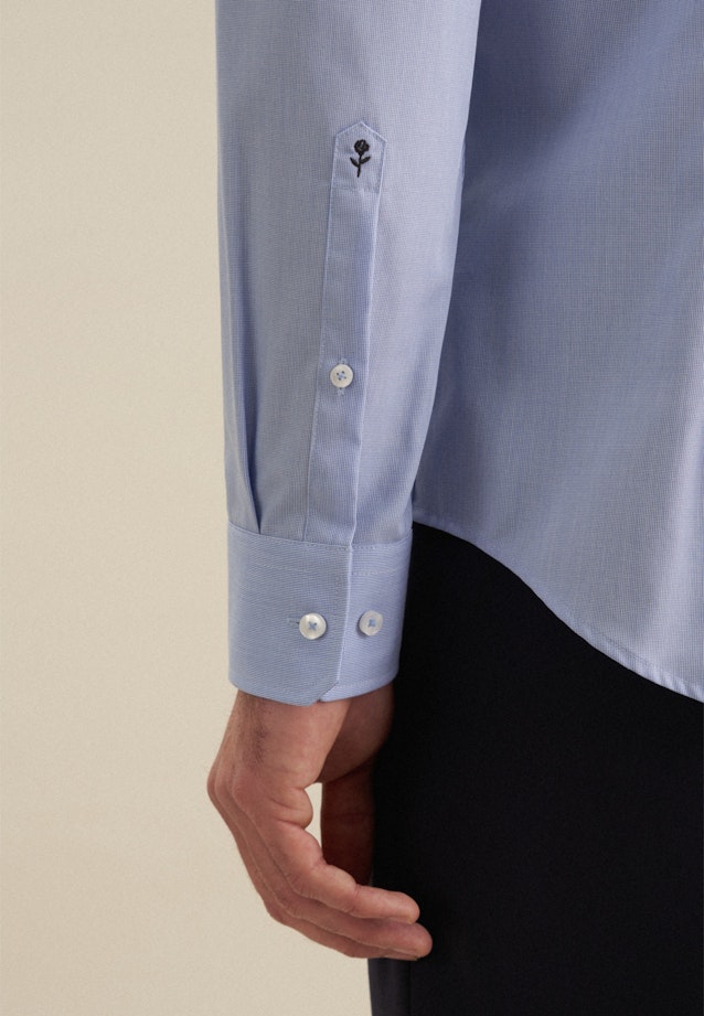 Non-iron Poplin Business Shirt in Slim with Kent-Collar in Light Blue |  Seidensticker Onlineshop