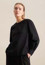 Long sleeve Satin Shirt Blouse in Black |  Seidensticker Onlineshop