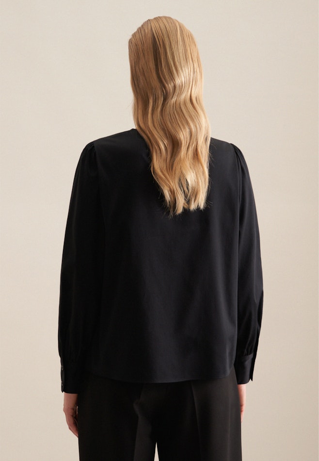 Long sleeve Satin Shirt Blouse in Black | Seidensticker online shop