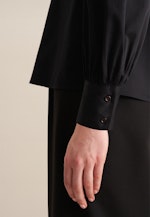 Long sleeve Satin Shirt Blouse in Black |  Seidensticker Onlineshop