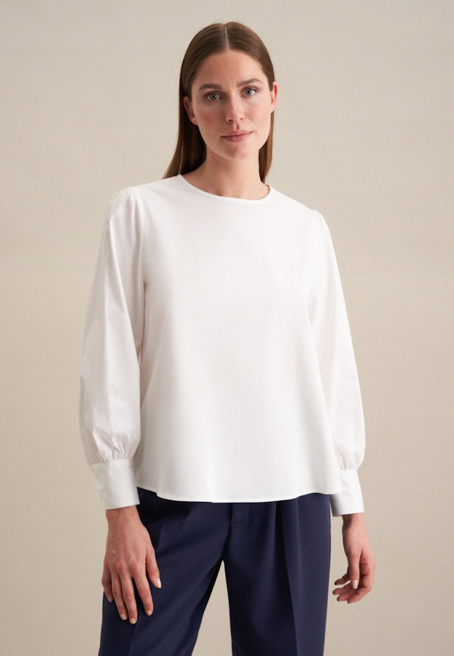 Rundhals Shirtbluse Regular in Weiß | Seidensticker Onlineshop