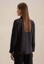 lange Arm Krepp Shirtblouse in Zwart |  Seidensticker Onlineshop