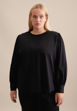 Curvy Rundhals Shirtbluse Regular in Schwarz |  Seidensticker Onlineshop