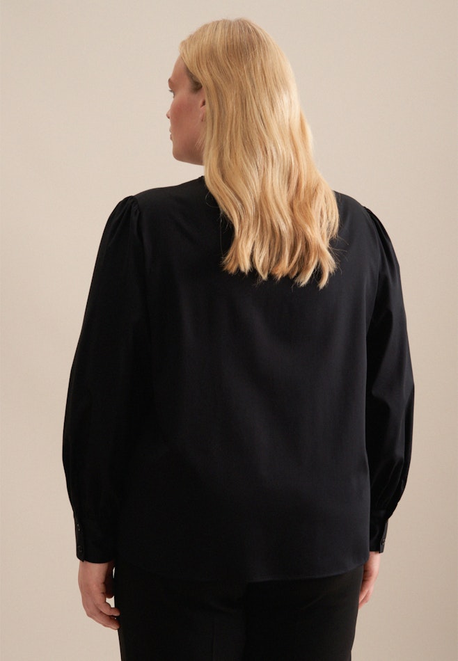 Curvy Rundhals Shirtbluse Regular in Schwarz | Seidensticker Onlineshop