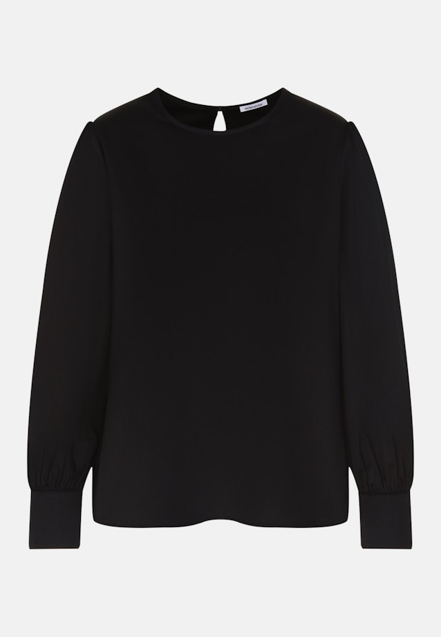 Grande taille Crew Neck Shirt Blouse in Black |  Seidensticker Onlineshop