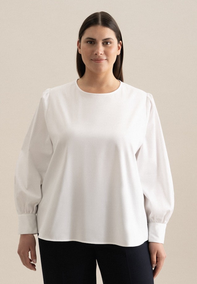 Grande taille Crew Neck Shirt Blouse in White |  Seidensticker Onlineshop