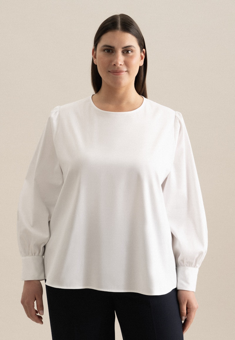 Curvy Rundhals Shirtbluse Regular