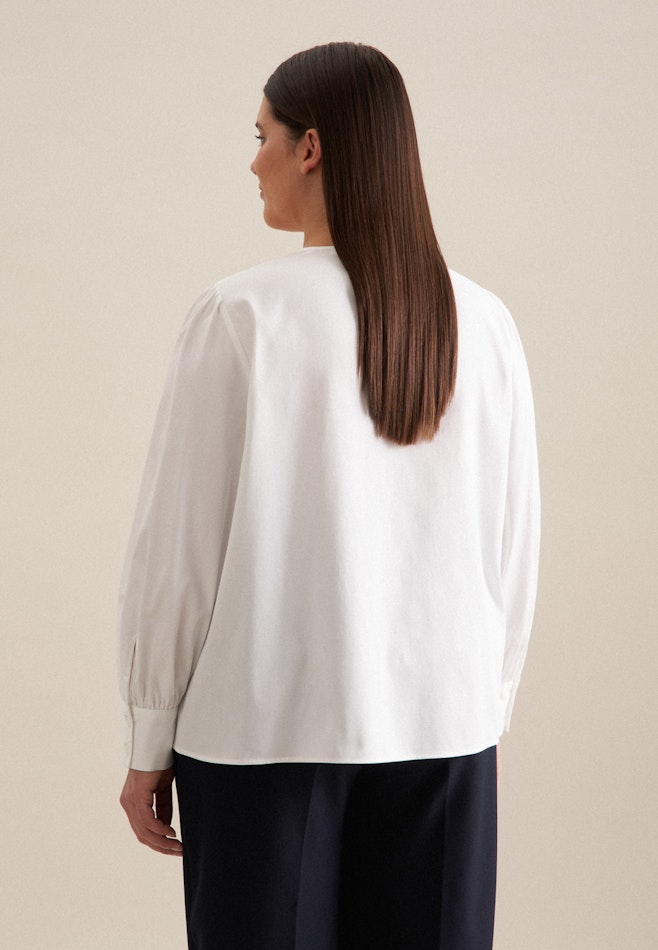 Grande taille Crew Neck Shirt Blouse in White | Seidensticker online shop