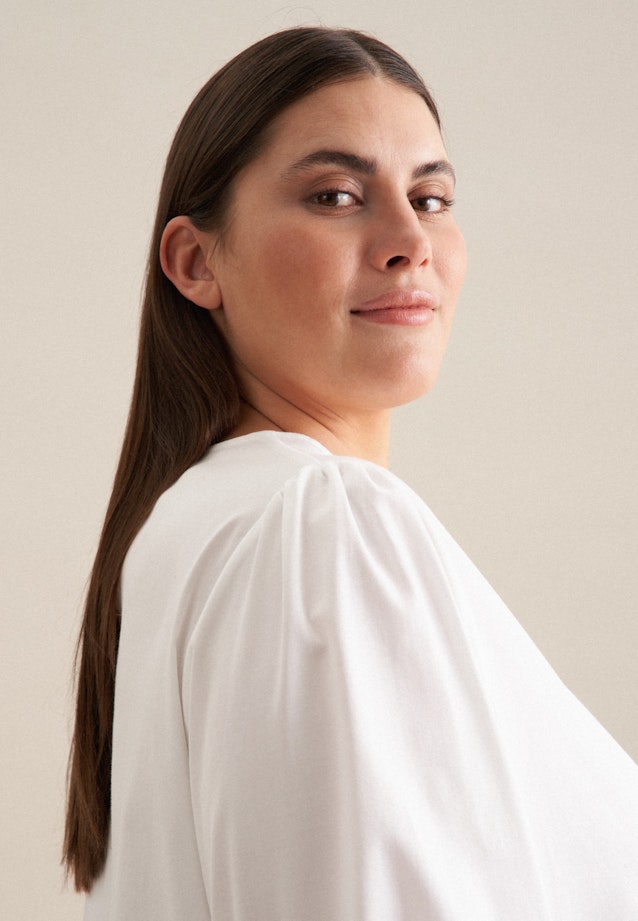 Grande taille Crew Neck Shirt Blouse in White |  Seidensticker Onlineshop