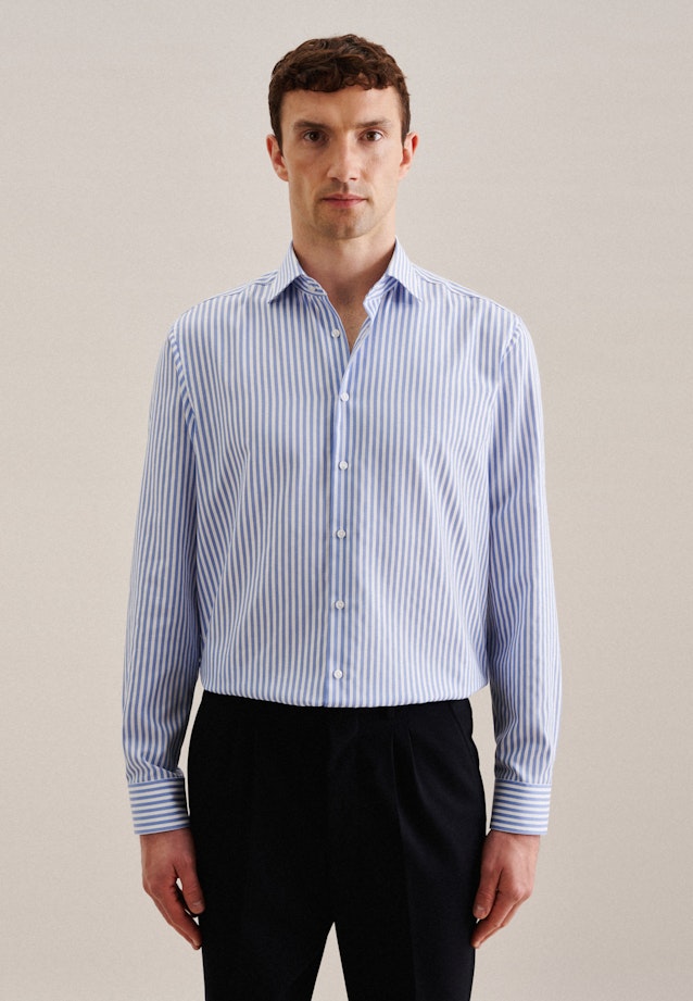 Chemise d'affaires Regular sans repassage Col Kent in Bleu Clair |  Seidensticker Onlineshop