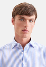 Regular Business Hemd Gestreift in Mittelblau |  Seidensticker Onlineshop