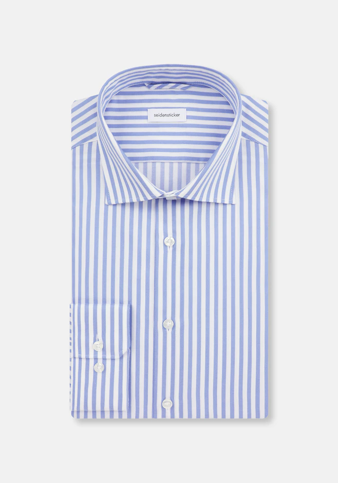 Regular Chemise d'affaires Rayures dans Bleu Moyen | Boutique en ligne Seidensticker