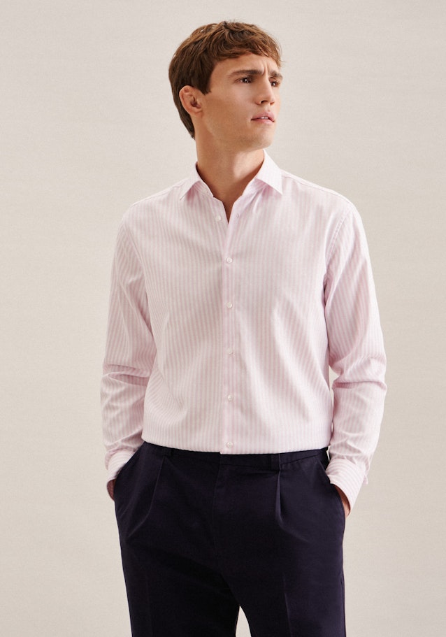 Regular Business Hemd Gestreift in Rosa | Seidensticker Onlineshop