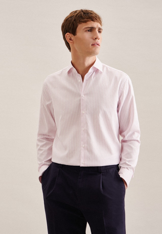 Non-iron Structure Business shirt in Regular with Kent-Collar in Pink |  Seidensticker Onlineshop