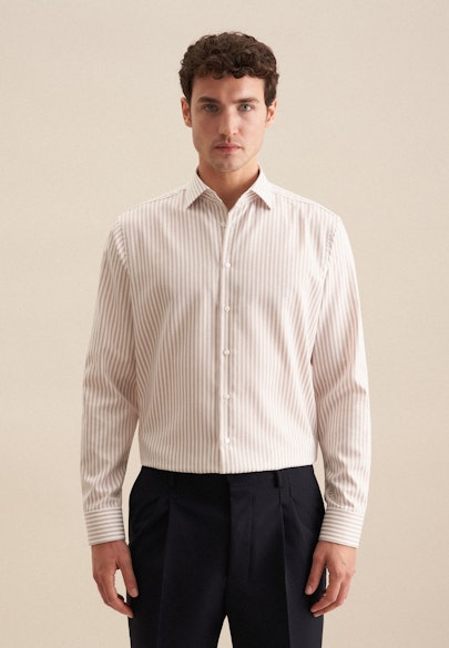 Regular Business shirt Stripes in Beige |  Seidensticker Onlineshop