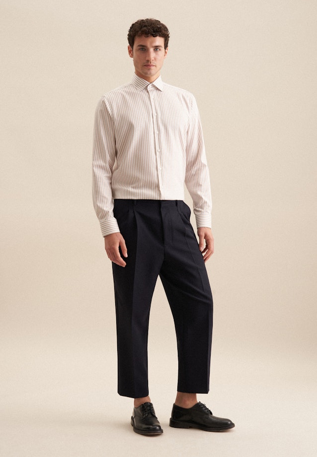 Regular Business Hemd Gestreift in Beige |  Seidensticker Onlineshop