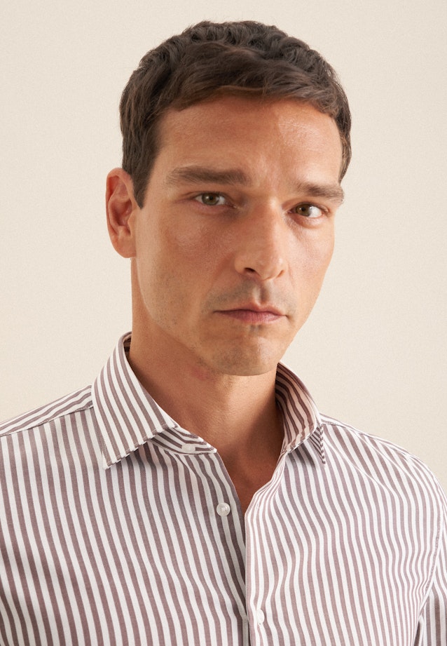 Regular Business Hemd Gestreift in Braun |  Seidensticker Onlineshop