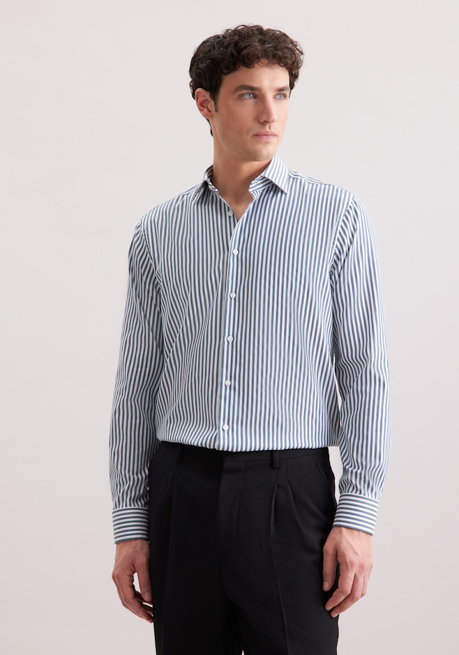 Regular Business Hemd Gestreift in Grün | Seidensticker Onlineshop