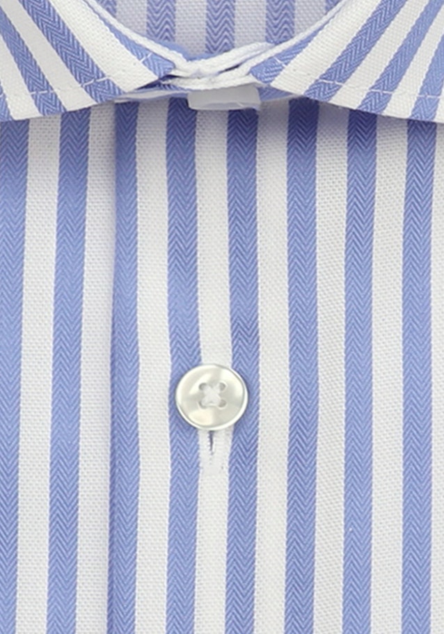 Shaped Business Hemd Gestreift in Mittelblau |  Seidensticker Onlineshop