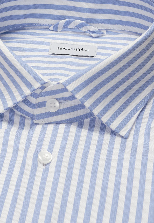 Shaped Business Hemd Gestreift in Mittelblau |  Seidensticker Onlineshop