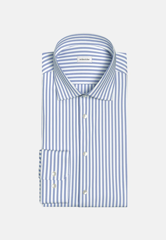 Shaped Business Hemd Gestreift in Mittelblau | Seidensticker Onlineshop