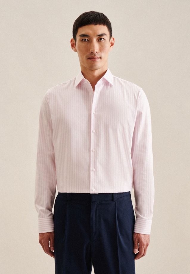 Non-iron Structure Business shirt in Shaped with Kent-Collar in Pink |  Seidensticker Onlineshop