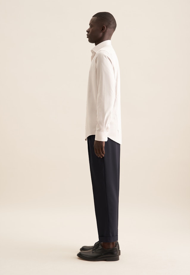 Shaped Business Hemd Gestreift in Beige |  Seidensticker Onlineshop