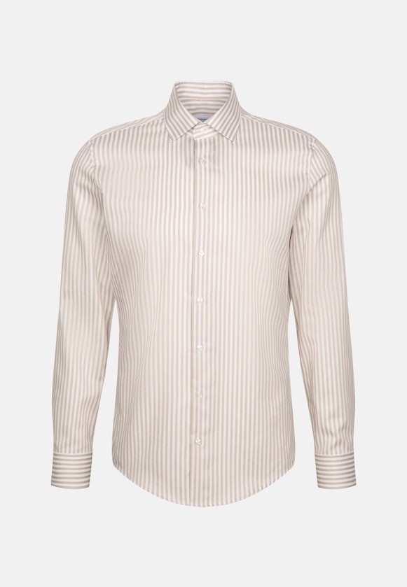 Shaped Business Hemd Gestreift in Beige |  Seidensticker Onlineshop