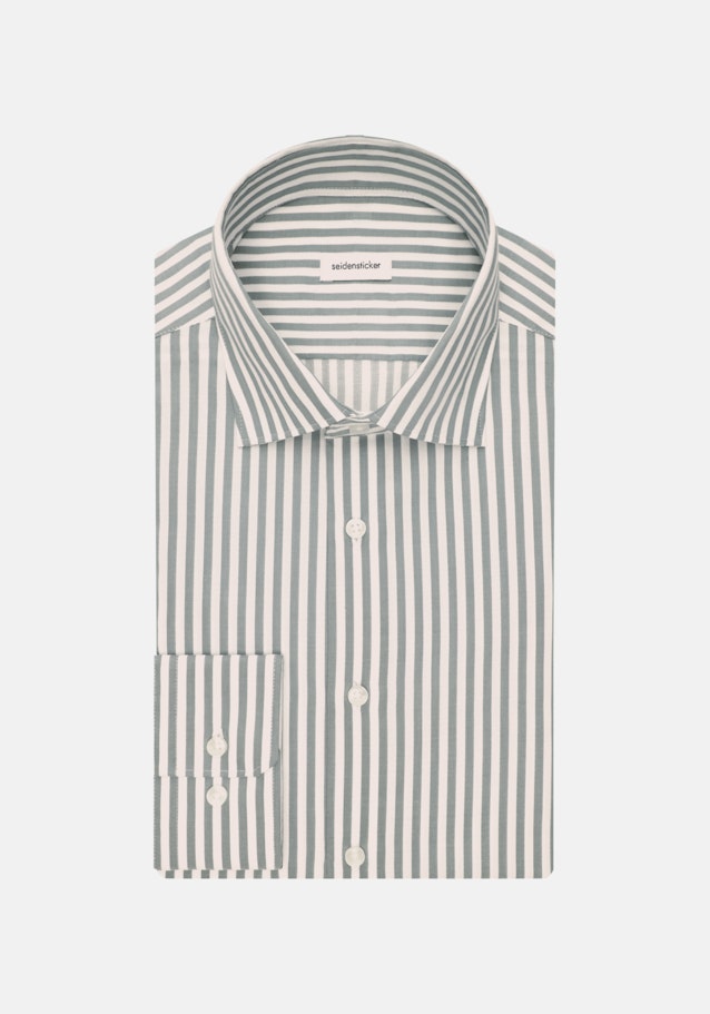 Shaped Business Hemd Gestreift in Grün | Seidensticker Onlineshop