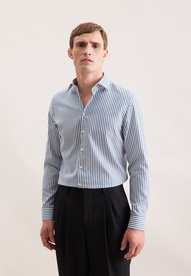 Shaped Business Hemd Gestreift in Grün |  Seidensticker Onlineshop