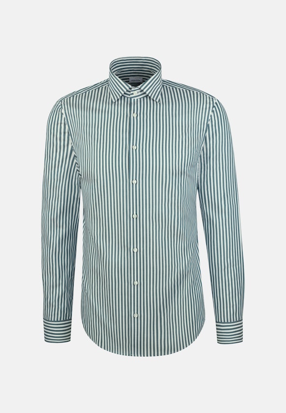 Shaped Business Hemd Gestreift in Grün |  Seidensticker Onlineshop